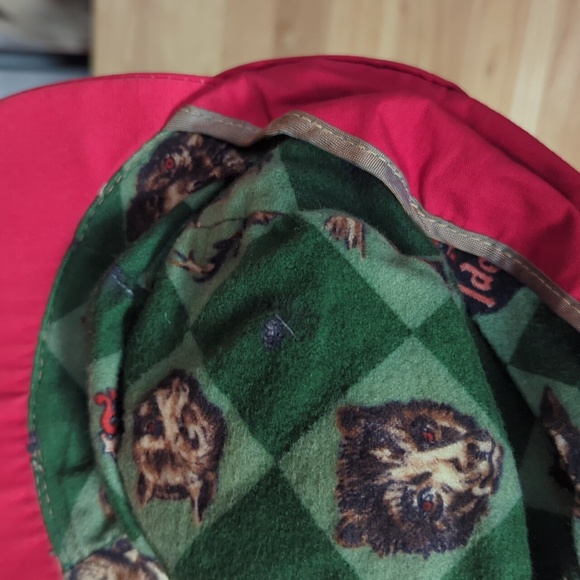 Ideal Vintage Hunting Mastard Animal Pattern Lined Hat - Picture 3 of 4